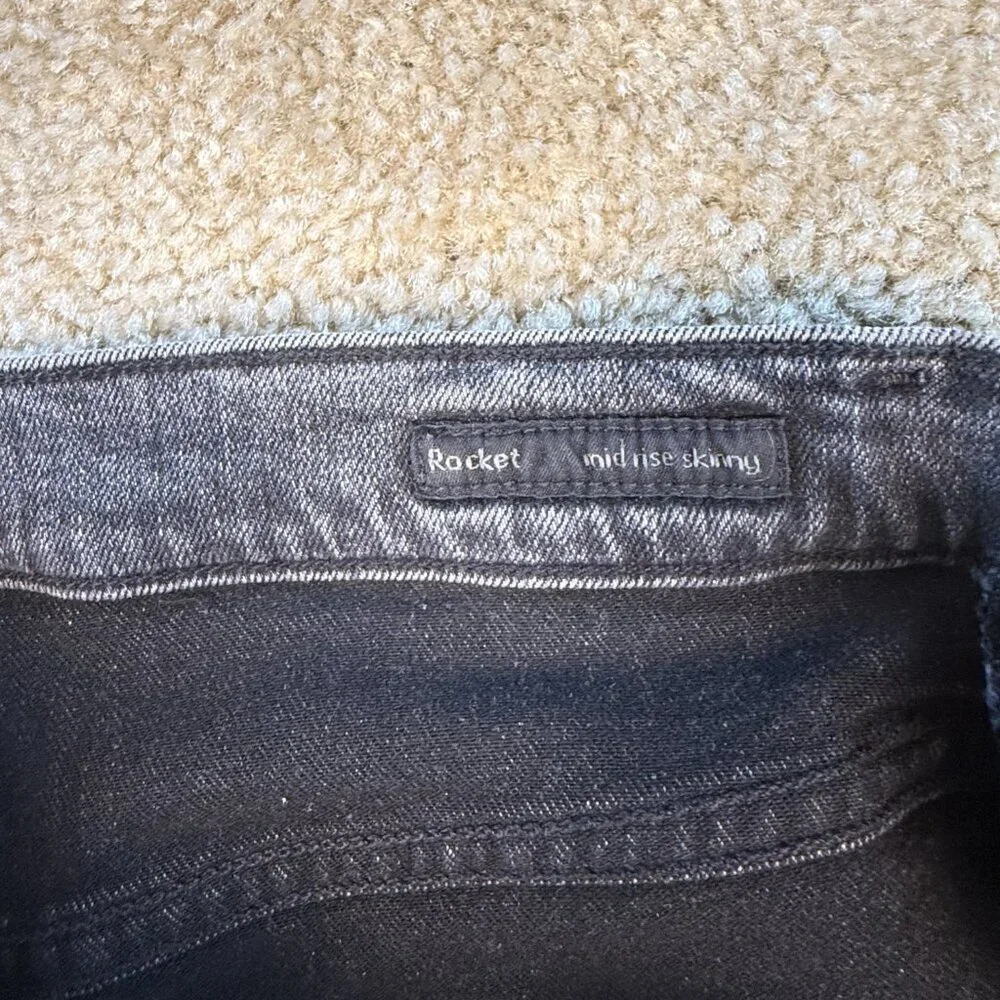 Citizens of Humanity Rocket Mid Rise Skinny Jeans Womens Size 26 Black Gray F681